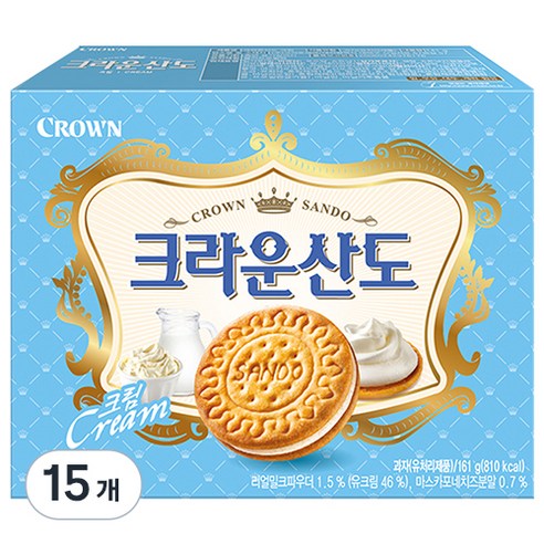 크라운 산도 크림, 161g, 15개