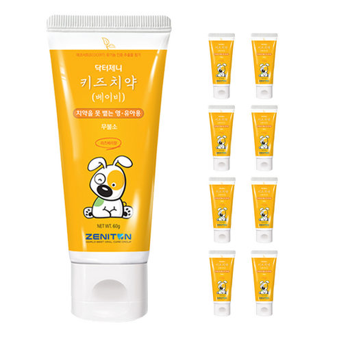 제니튼 닥터제니 키즈 치약 베이비, 60g, 9개입