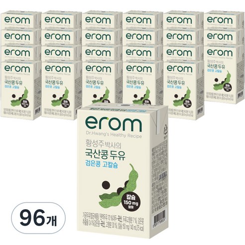 이롬 황성주 국산콩 검은콩 고칼슘 두유, 140ml, 96개