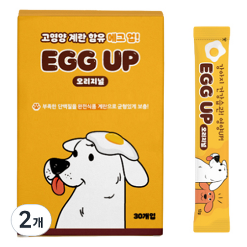 에그업 강아지 계란으로 만든 영양 간식 츄르 30p, 360g, 2개, 오리지널
