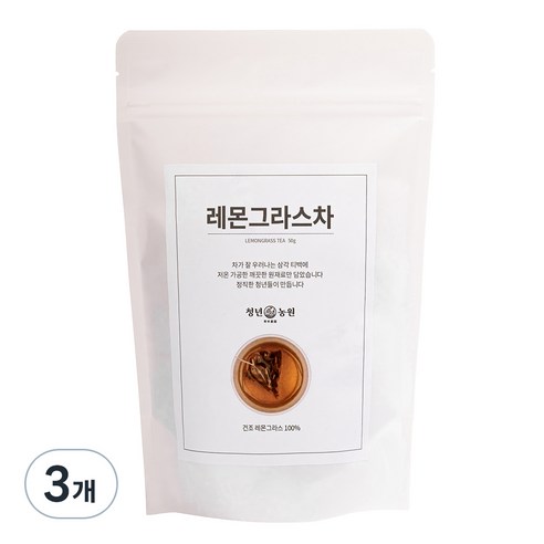 청년농원 저온가공 레몬그라스차 삼각티백, 1g, 50개입, 3개