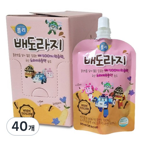 로보카폴리 배도라지즙, 80ml, 40개