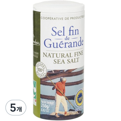 르게랑데 토판 가는 천일염, 250g, 5개