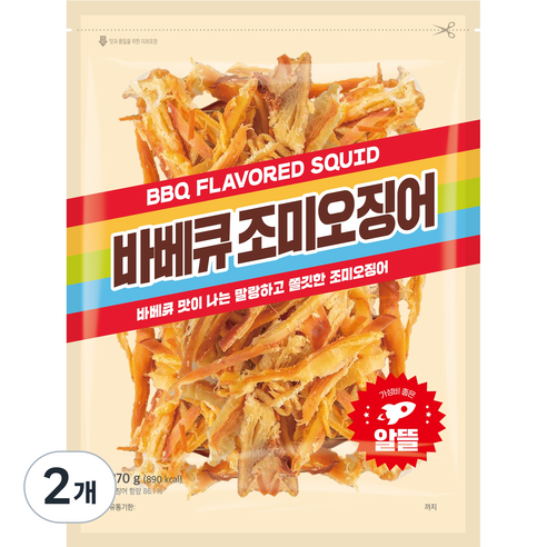 더먹다 바베큐 조미오징어, 2개, 270g