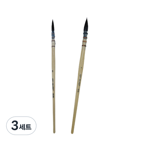 아트시크릿 청설모모 Mop brush 20 RQ 2종세트, 0호, 1호, 3세트