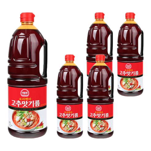 해표 요리백미 고추맛기름, 1.8L, 5개