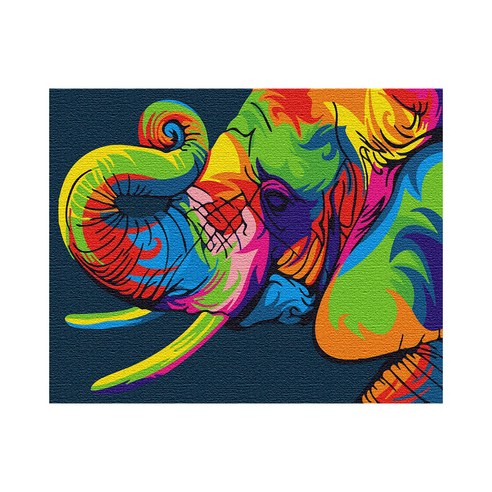 플레이어바웃 DIY 명화 그리기 세트 40 x 50 cm, 레인보우 코끼리