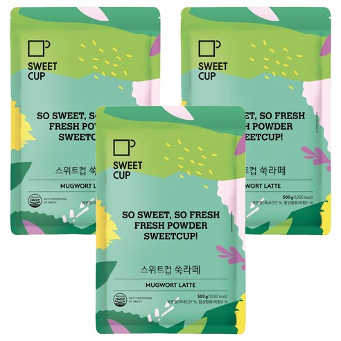 스위트컵 쑥라떼 파우더, 3개, 500g, 1개입
