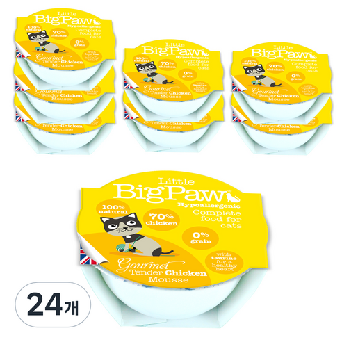 리틀빅파우 전연령 고양이 무스 주식 캔 습식사료/주식캔/주식파우치, 닭고기, 85g, 24개