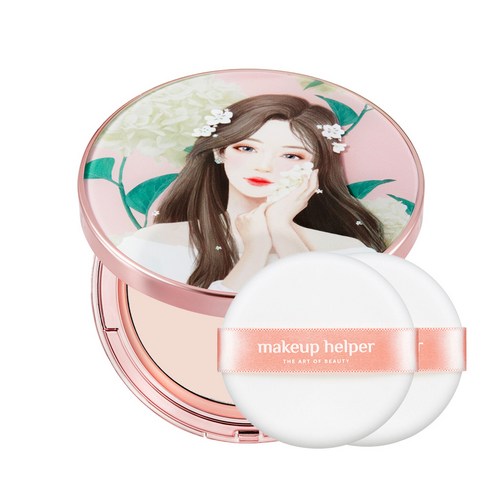메이크업헬퍼 아트 팩트 오리지널 프로 피니쉬 25g 스위트소피아 + 전용 퍼프 세트, 21호 라이트핑크, 1개