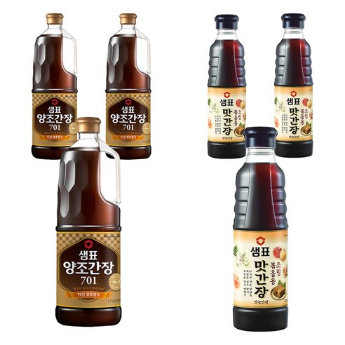 샘표 양조간장 701 1.7L + 맛간장 500ml, 3세트, 1.8L