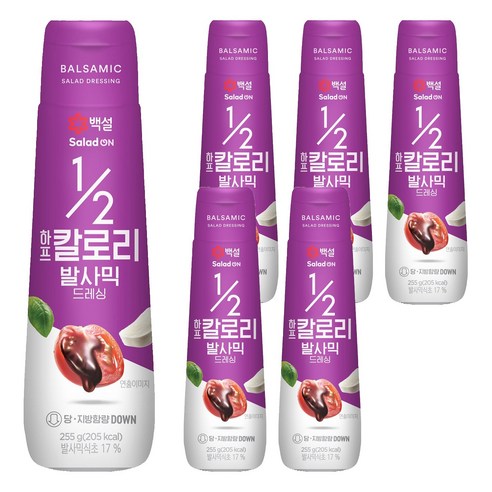 백설 하프칼로리 발사믹 드레싱, 255g, 6개