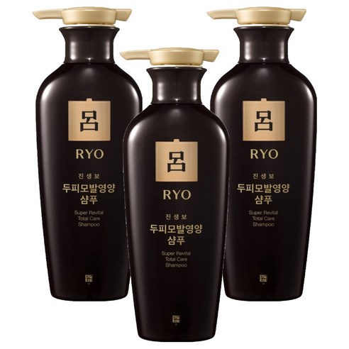 려 진생보 두피모발영양 샴푸, 400ml, 3개