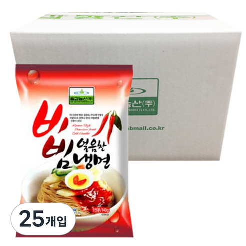 칠갑농산 얼음찬 비빔냉면, 140g, 25개
