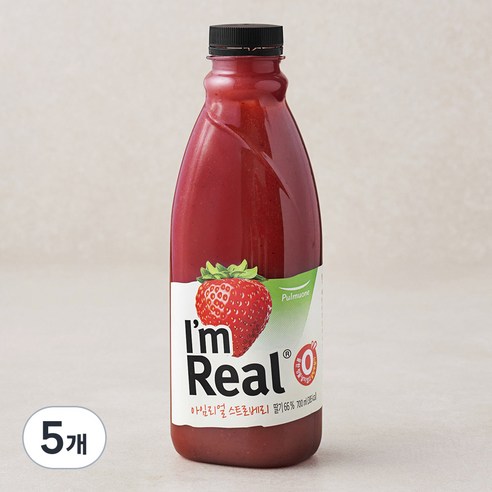 풀무원 아임 리얼 스트로베리, 700ml, 5개