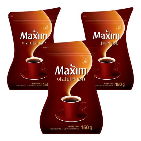 맥심 아라비카 100 원두 커피, 150g, 1개입, 3개