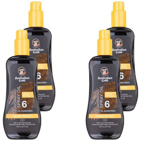 오스트레일리안골드 SPF6 스프레이 태닝오일, 237ml, 4개