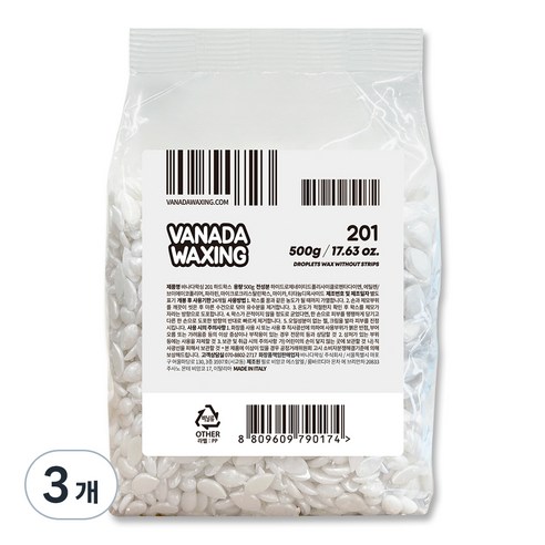 바나다왁싱 201 고급형 하드왁스 모든부위용, 500g, 3개