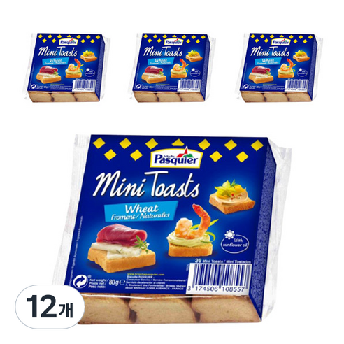파스키에 미니 토스트 과자, 80g, 12개