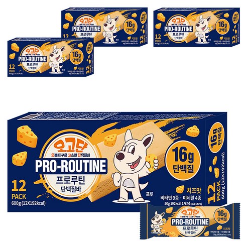 프로루틴 오고단 오븐에 구운 단백질바 치즈맛 12p