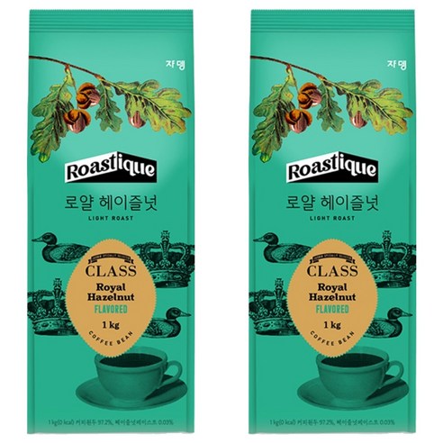쟈뎅 클래스 로얄 헤이즐넛, 홀빈(분쇄안함), 1kg, 2개