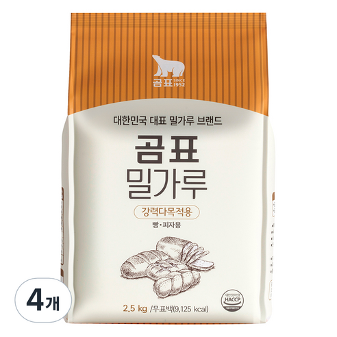 곰표 강력 밀가루, 2.5kg, 4개