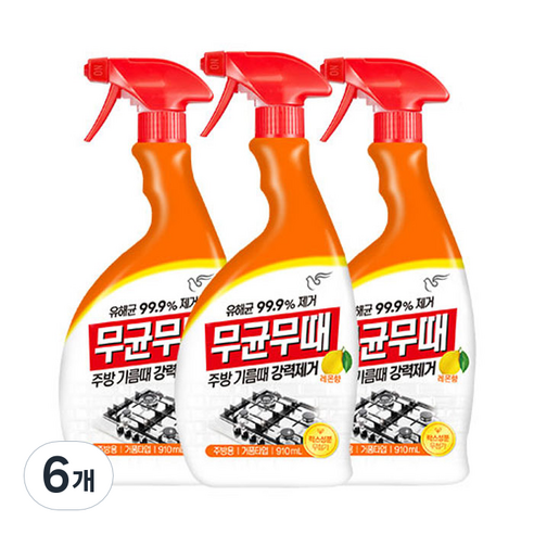 무균무때 주방용 세정제, 910ml, 6개