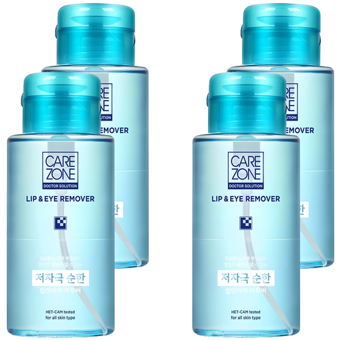 케어존 저자극 립 앤 아이리무버, 300ml, 4개