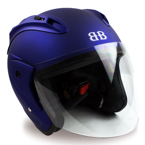 BANCY 오픈페이스 오토바이 헬멧 투명실드 Y-1, M, 무광블루