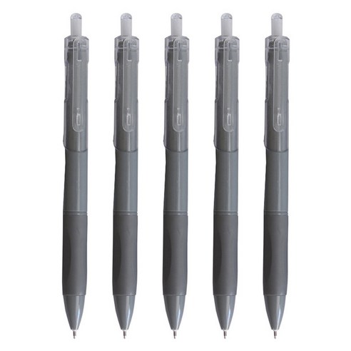 퀸코 심플 젤 볼펜 0.5mm, 그레이, 5개