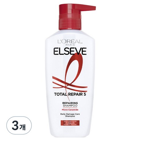 로레알파리 엘세브 토탈 리페어 5 샴푸 멜론 프루티 플로럴향, 620ml, 3개