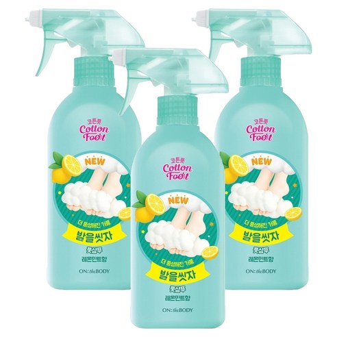 온더바디 발을씻자 코튼 풋샴푸 레몬민트향, 1개입, 3개, 510ml