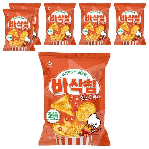 CJ제일제당 바삭칩 핫스파이시맛, 45g, 6개