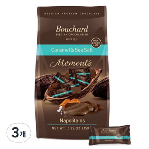 부샤드 카라멜 앤 씨솔트 밀크초콜릿, 132g, 3개