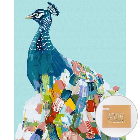 아트조이 DIY 명화 그리기 세트 40 x 50 cm 세로형, 민트 피콕, 1개