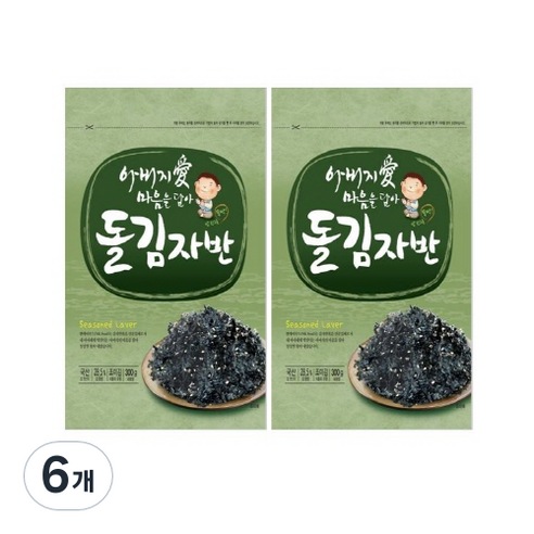 아버지愛마음을담아 돌김자반, 300g, 6개