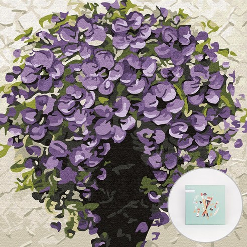 아트조이 DIY 명화그리기 물감 + 붓 세트 30 x 30 cm, 바이올렛 화분