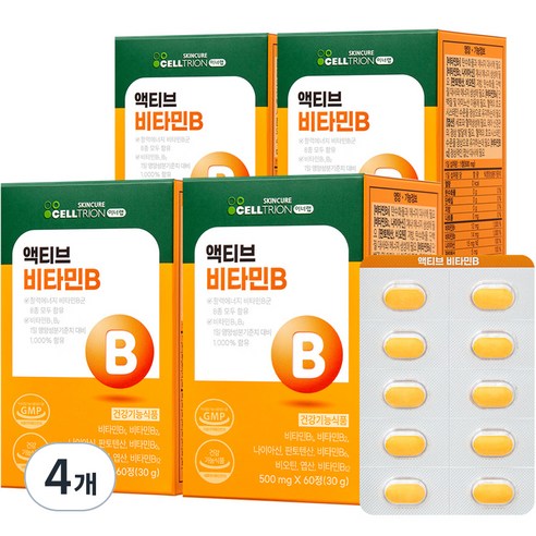 셀트리온 이너랩 액티브 활력 비타민B 콤플렉스 30g, 60정, 4개