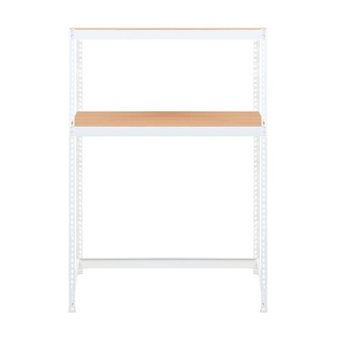 스피드랙 V2 세탁기 선반 원기둥 2단 1200 x 300 x 1800 mm, 화이트앵글