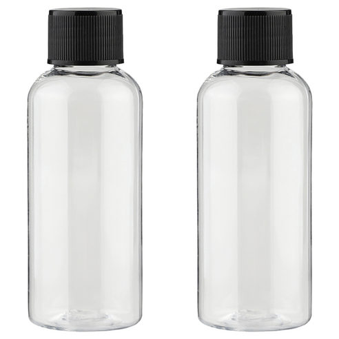 단마개 플라스틱 용기 50ml, 투명 + 블랙, 60개