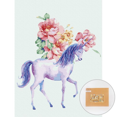 아트조이 DIY 명화그리기 30 x 40 cm, 플라워 유니콘, 1개