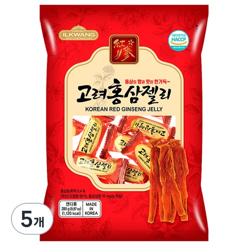 일광제과 고려홍삼젤리, 280g, 5개