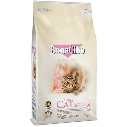 보나시보 어덜트 고양이 건식 사료, 1개, 5kg, 라이트+스테럴라이즈드