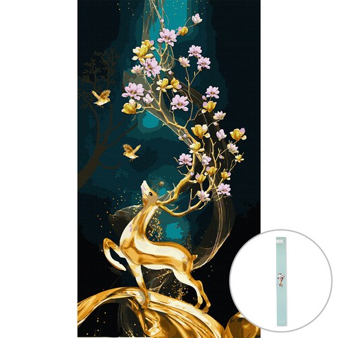 아트조이 DIY 명화그리기 조립형 60 x 120 cm, 꽃이 피어난 사슴