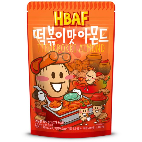 바프 떡볶이맛 아몬드, 120g, 6개