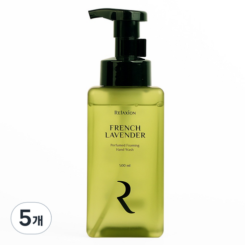 릴렉션 퍼퓸드 포밍 거품 손세정제 프렌치 라벤더향, 5개, 500ml