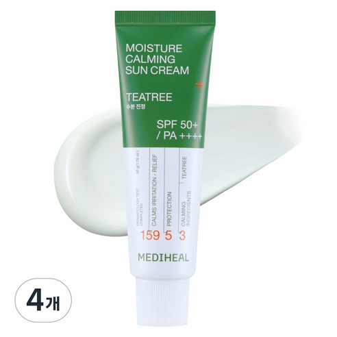 메디힐 수분 진정 선크림 SPF50+ PA++++, 50g, 4개