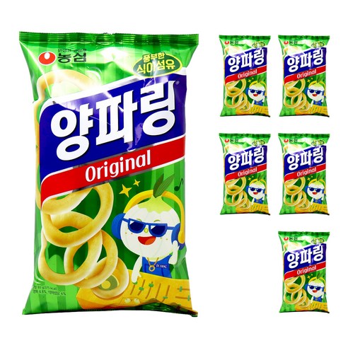 농심 양파링 오리지널, 80g, 6개
