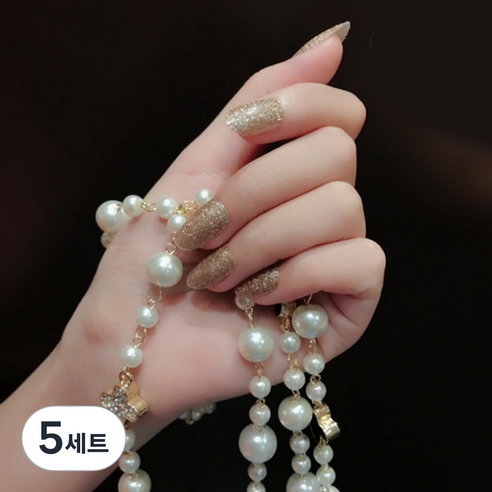 이엘피코리아 이코 네일스티커 QB417, 글리터골드, 5세트