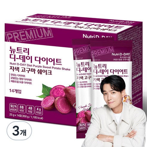 뉴트리디데이 다이어트 자색 고구마 쉐이크 14p, 350g, 3개